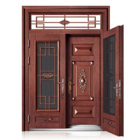玻璃拼接工藝門T-3023翠羽明珠-復合門